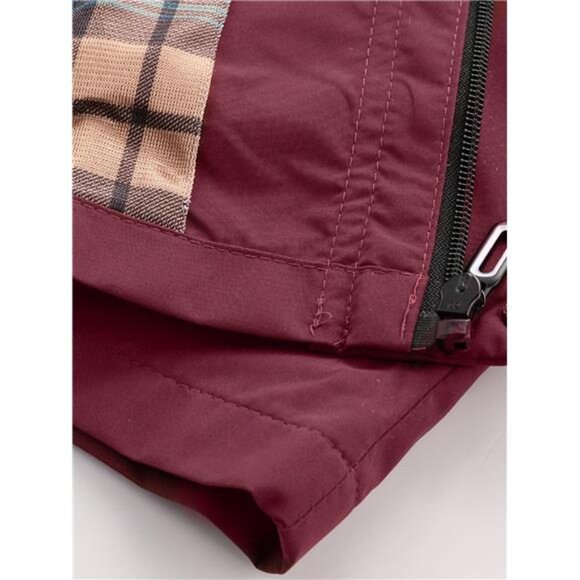 NWT Men's Burgundy Plaid Lined Hooded Jacket | Windbreaker Coat - Picture 10 of 10